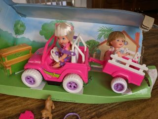 Kelly And Tommy Barbie Power Wheels Jeep 1998 In Part Of Box