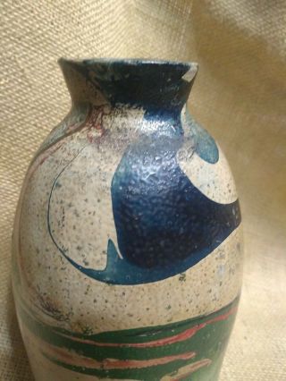 Antique Arts & Crafts Niloak? Swirl Drip Glaze Vase crock stoneware pottery H - 7 2