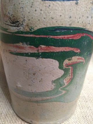 Antique Arts & Crafts Niloak? Swirl Drip Glaze Vase crock stoneware pottery H - 7 3