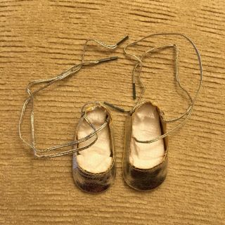 16 " Terri Lee Doll Shoes Silver With Laces That Wrap The Leg 1950 