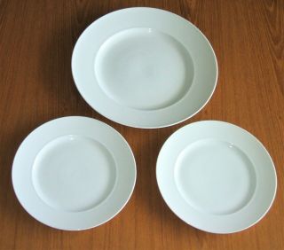 Rosenthal Variations Dinner Salad Plates 3pc White Tapio Wirkkala German 10 3/8 "