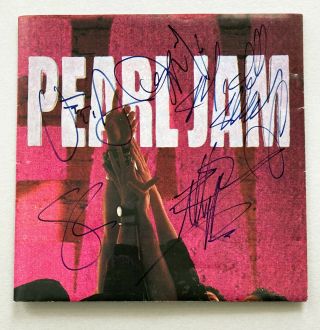 ,  Pearl Jam Ten Signed Cd Poster In Person 1992 Vintage Autographs,