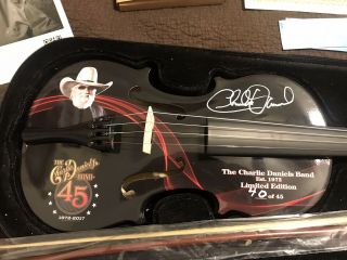 Charlie Daniels Autographed Fiddle 45th Anniversary
