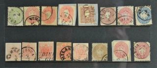 Lombardy & Venetia Italy Stamps Selection On Stock Card (t121)