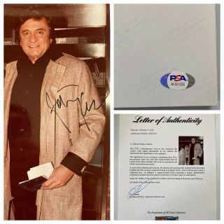 The Man In Black Johnny Cash Signed Autograph 8x10 Photo - Psa Dna - S&h