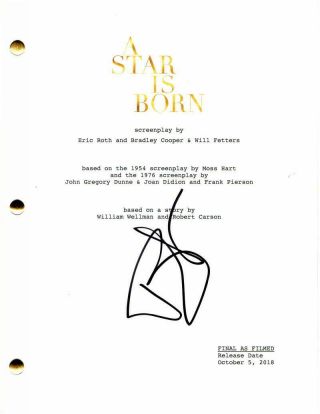 Bradley Cooper Signed Autograph - A Star Is Born Full Movie Script - Lady Gaga