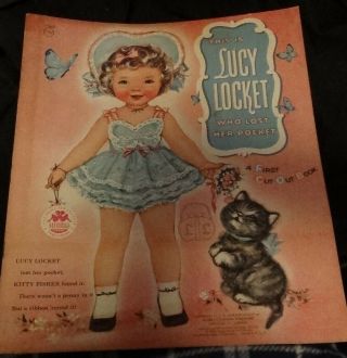 1956 Lucy Locket Kitty Fisher Paper Doll Cut Out Book Merrill Complete