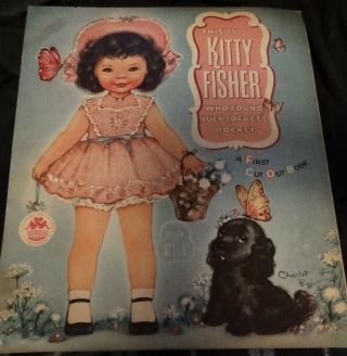 1956 Lucy Locket Kitty Fisher Paper Doll Cut Out Book Merrill COMPLETE 2