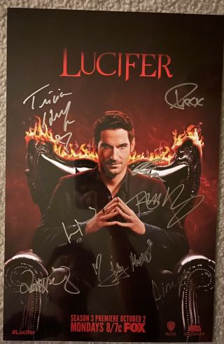 Sdcc 2017 Exclusive Lucifer Signed Poster Authentic 11” X 17”