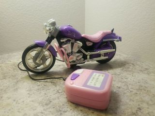 Barbie 1999 Motorcycle With Lights Tethered Remote Control Vintage