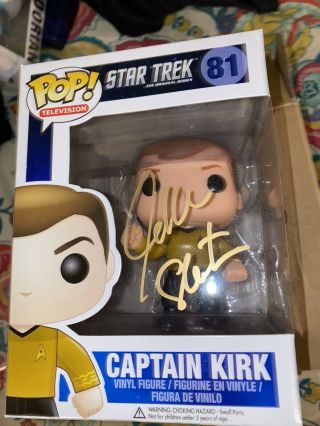 William Shatner Signed Star Trek Kirk Funko Pop W Convention Booklet As Proof
