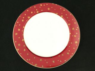 Perfect Set Of 4 Sakura Galaxy Red 10 5/8 " Dinner Plates - Ships