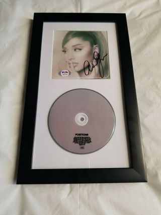 Ariana Grande Signed Positions Cd Cover W/ Psa Framed Autographed Music Pop