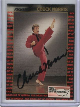 Chuck Norris Signed Autographed Trading Card Legendary Action Star Jsa
