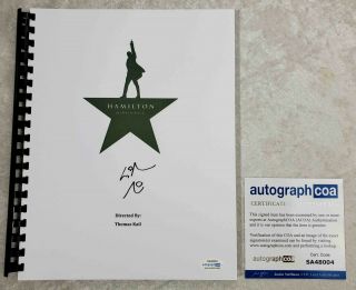 Lin - Manuel Miranda " Alexander Hamilton " Autograph Signed " Hamilton " Script Acoa