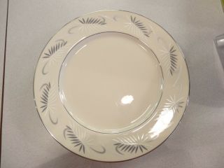 Set Of 4 Vintage Flintridge China " Continental White " Rim Usa Dinner Plates
