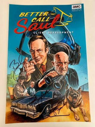 Better Call Saul Cast Signed X 5 12x18 Poster Autographed Odenkirk Banks Seehorn