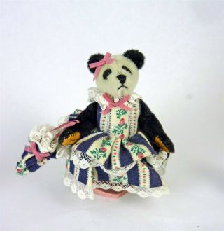 Estate Dollhouse Miniature Signed Little Gems Panda Bear Pandora 53