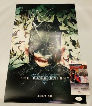 Christian Bale Batman The Dark Knight Signed 12x18 Movie Poster Joker Auto,