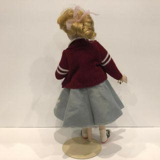 Vintage Sock Hope School Girl Doll with Stand Poodle Skirt PG Jacket 3