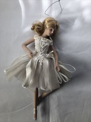 Miniature Hanging Ballerina 10 Inch Porcelain Doll