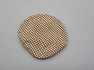 Vintage Vogue Ginny Chartreuse & Brown Checked Hat 1950 