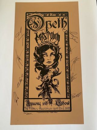Opeth Mastodon Autographed / Signed Silk Screen Concert Poster