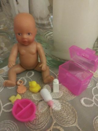 Rare Zapf Creations Baby Born Mini World Doll Tiny Items With Case
