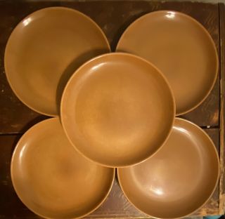 Mcm Vintage Iroquois Casual Ripe Apricot Dinner Plates - Set/5 - Russel Wright