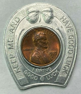 1975 - D Encased Lucky Cent 