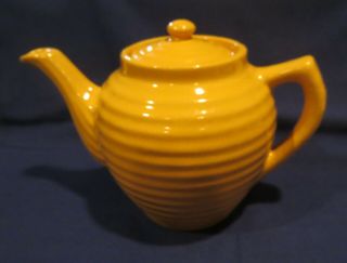 Vintage Bauer Ring Ware Yellow Tea Pot