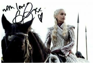 Emilia Clarke Signed Autographed Game Of Thrones Daenerys Targaryen Photo