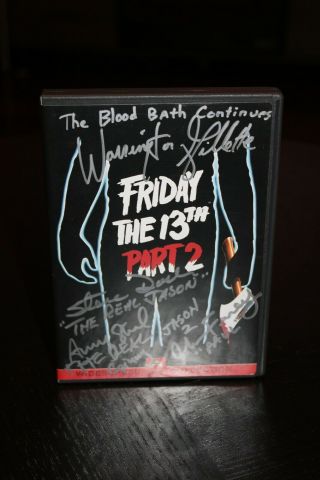 Friday The 13th Part 2 Dvd - Signed By Steve Dash,  Amy Steel & More - Jsa Cert