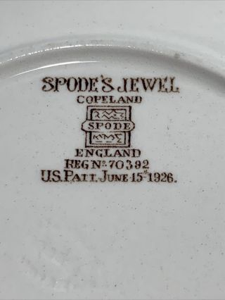 Copeland Spode JEWEL Bread Plates Set of 9 Green Mark And Brown Mark6 1/4 inches 2