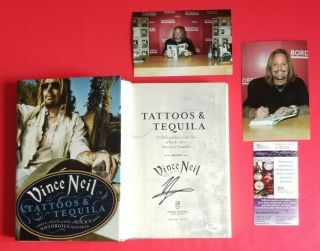 Motley Crue Vince Neil Signed " Tattoos & Tequila " Book Photo Proof Jsa Psa