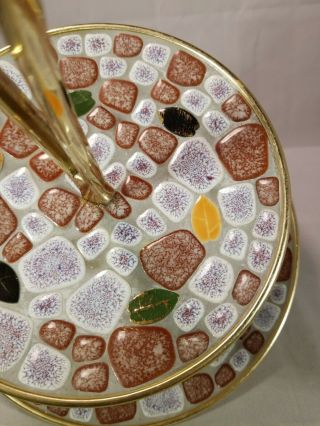 2 Tier Mosaic Serving Stand Tray Tidbit Cake Cupcake Japan MCM Vintage Dessert 3
