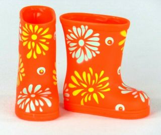 Our Generation Doll Rain Boots Fair Thee Wellies Shoes 18 " Girl Orange Flower