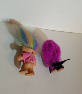 Vintage Lucky Bingo Troll w/Rainbow Hair Cat w/Hot Pink Hair 3 