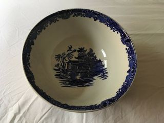 Burleigh Ware Rare " Willow " Blue 10 3/4 " Round Bowl [new]