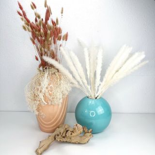 Vintage Royal Haeger Orb Ball Round Sphere Vase Turquoise Blue 8 " 4306