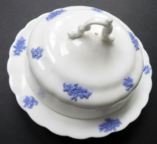 Adderley Chelsea Blue Grape Covered Muffin Or Butter Dish,  Circa 1912 - 1926