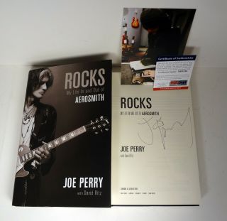 Joe Perry Aerosmith Signed Autograph Rocks 1st Edition Book Proof Psa/dna