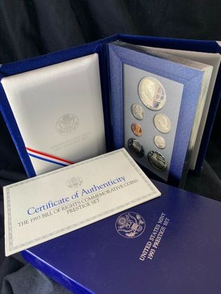 For Pgm: 1993 Us Prestige Proof Set - Bill Of Rights With Silver Dollar