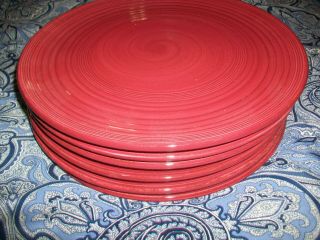 Set Of 6 Tabletops Gallery Portofino 11 1/8 " Dinner Plates Red Cayenne