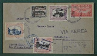 Guatemala Stamp Cover Airmail Registered 1930 (v158)