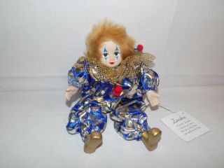 Classic Treasure Zandra Clown Cloth Porcelain Doll Face Multi Color 8 "