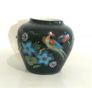 Rare 325th Jubilee Royal Delft " De Porceleyne Fles " Black Vase Or Tea Jar
