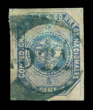 Colombia 1859 Coat Of Arms 5c.  Blue Scott 2 Vf " Bogota " Cancel