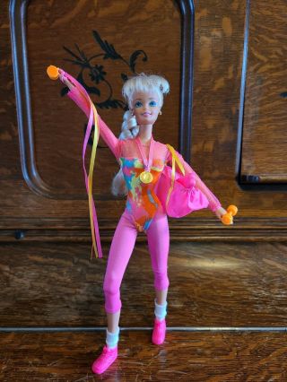 Vintage Gymnast Barbie Doll 1993 Mattel Bend And Move