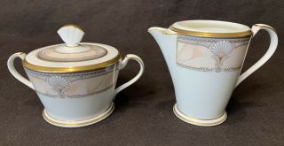 Noritake Pacific Majesty Sugar Bowl With Lid And Creamer